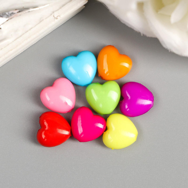 Изображение товара Набор бусин декоративных Арт Узор Сердечко пузатое / 3775402 (100шт)