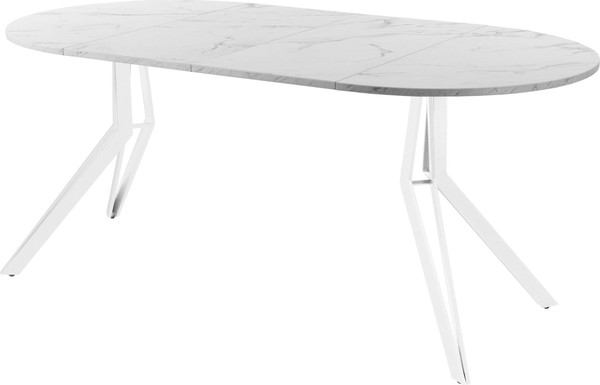 Изображение товара Обеденный стол AMC Elite / Е21(800) D1 (белый/мрамор кристалл)