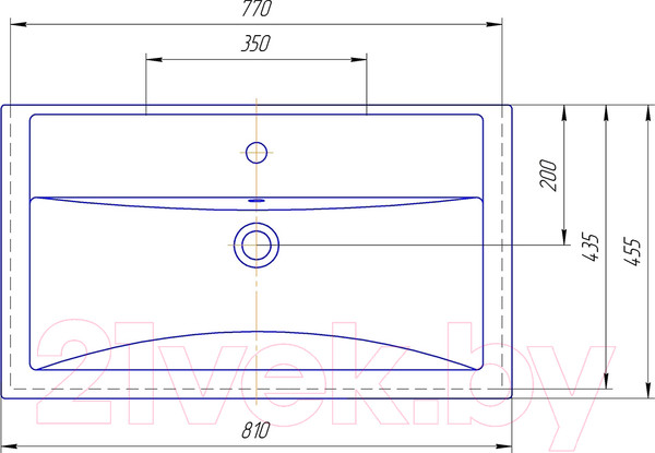 Изображение товара Умывальник Kirovit Фостер 80 П (4640021065198)