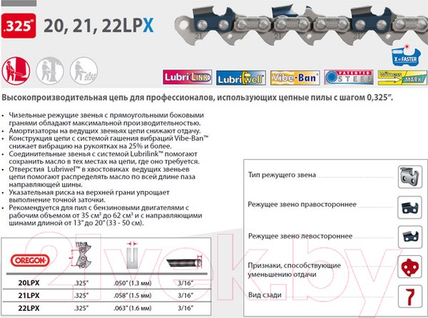 Изображение товара Цепь для пилы Oregon 20LPX064E