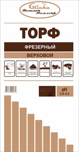 Изображение товара Торфяной грунт Glinka Верховой фрезерный рН 3.0-4.5 (100л)