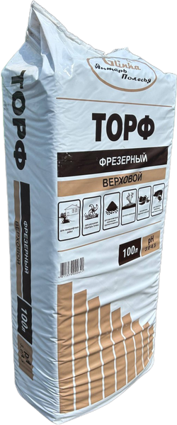 Изображение товара Торфяной грунт Glinka Верховой фрезерный рН 3.0-4.5 (100л)