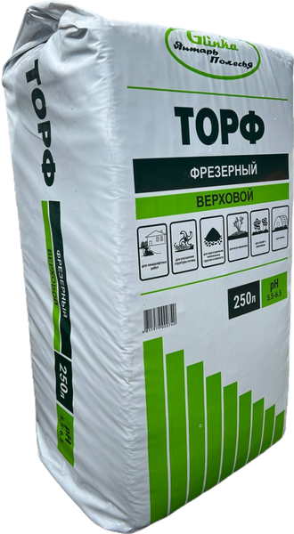 Изображение товара Торфяной грунт Glinka Верховой фрезерный рН 5.5-6.5 (250л)