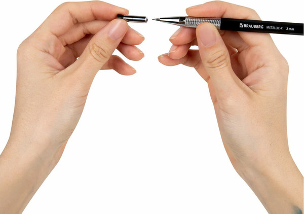 Изображение товара Механический карандаш Brauberg Metallic-X 20. С набором грифелей HB (12шт)  / 181967