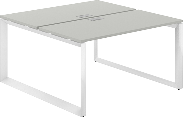 Изображение товара Комплект письменных столов Norden 140х143.8х75 / PR.245.SH.O59.WH (белый/серый бархат)