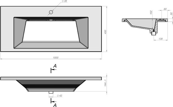 Изображение товара Умывальник Versalia Блисс-100 / 10.R01.100.000