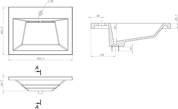 Изображение товара Умывальник Versalia Блисс-60 / 10.R01.60.000