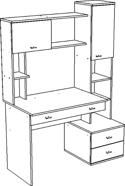 Изображение товара Компьютерный стол Премиум Персона-10 (белый/крафт золотой)