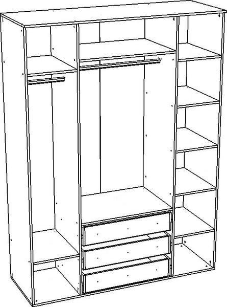 Изображение товара Шкаф Премиум Флоренция четырехстворчатый (бодега светлый/скала айс)