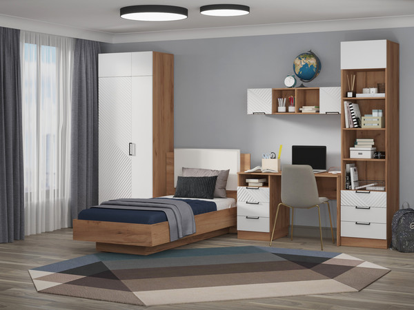 Изображение товара Письменный стол Премиум Амелия Оливия (дуб крафт золотой/белый софт)