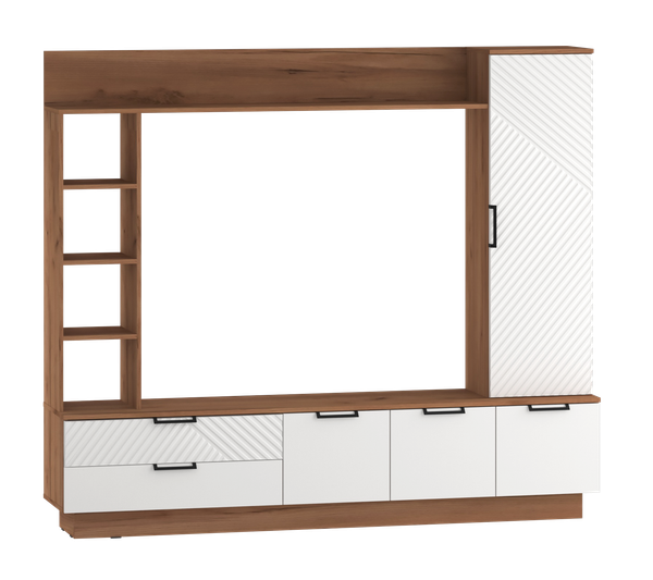 Изображение товара Стенка Премиум Оливия под ТВ (дуб крафт золотой/белый софт)