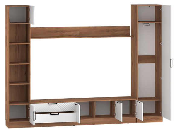 Изображение товара Стенка Премиум Оливия под ТВ (дуб крафт золотой/белый софт)
