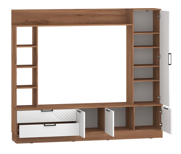 Изображение товара Стенка Премиум Оливия под ТВ (дуб крафт золотой/белый софт)