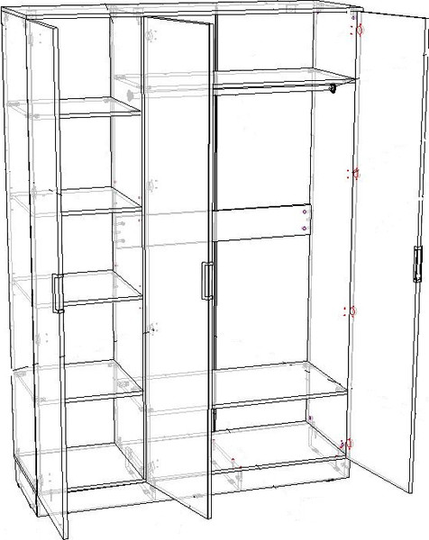 Изображение товара Шкаф Премиум Оливия 1.5м (дуб крафт золотой/белый софт)