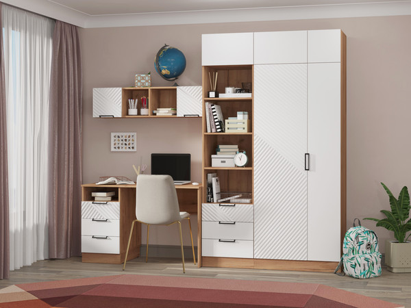 Изображение товара Стеллаж Премиум Оливия детская (дуб крафт золотой/белый софт)