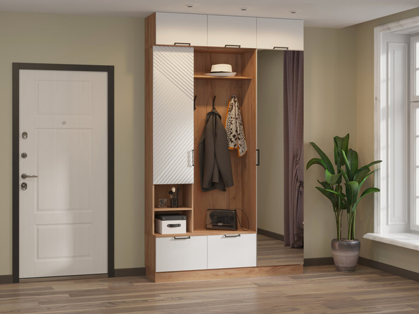 Изображение товара Секция в прихожую Премиум Оливия прихожая (дуб крафт золотой/белый софт)