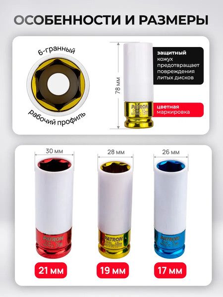Изображение товара Набор головок слесарных Patron P-4032 (65898)