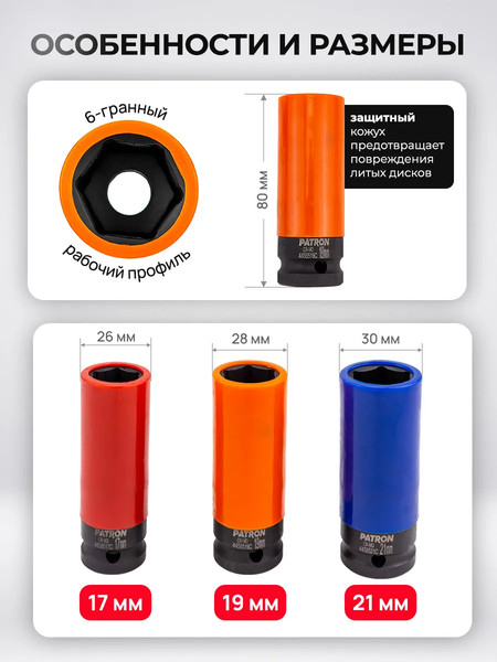 Изображение товара Набор головок слесарных Patron P-4032C (65899)