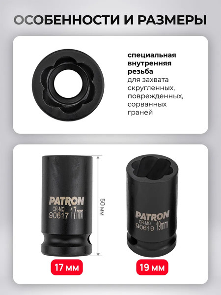 Изображение товара Набор головок слесарных Patron P-4035D (65901)