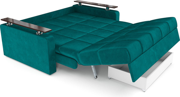 Изображение товара Диван Mebel-Ars Аккордеон Бакли НПБ 120x200 (бархат сине-зеленый Star Velvet 43 Black Green)