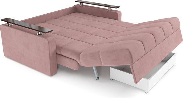 Изображение товара Диван Mebel-Ars Аккордеон Бакли НПБ 120x200 (велюр пудра НВ-178/18)