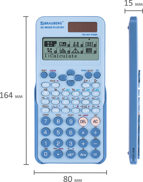 Изображение товара Калькулятор Brauberg SC-991ES-Plus-BU / 272653 (голубой)