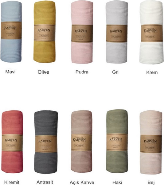 Изображение товара Покрывало Karven Pure Simple Пике Евро 210x235 / PL989 Pudra