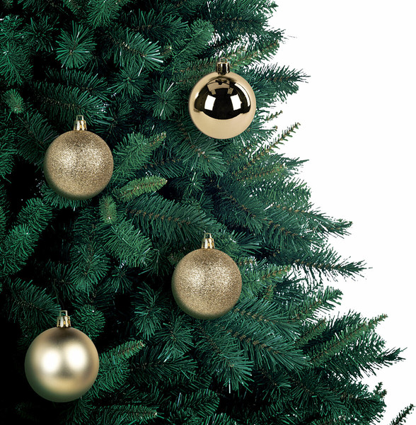 Изображение товара Набор шаров новогодних Золотая сказка 592163 (24шт, золотистый)