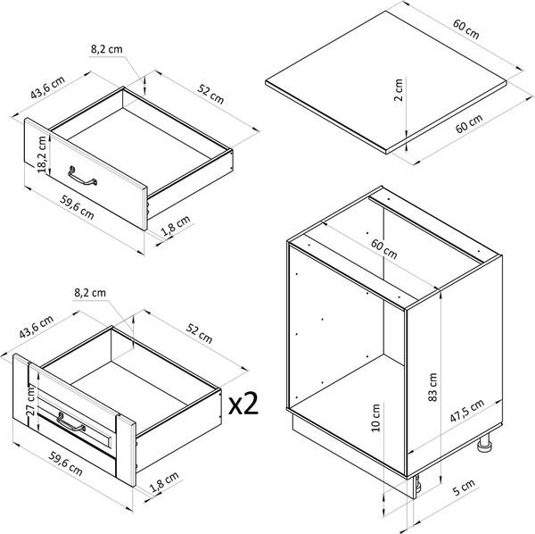 Изображение товара Шкаф-стол кухонный Dipriz Венесуэлла №1 2 ящ+1 ящ / Д.70116.1 (лак)