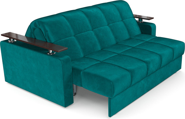 Изображение товара Диван Mebel-Ars Аккордеон Бакли ППУ 120x200 (бархат сине-зеленый Star Velvet 43 Black Green)