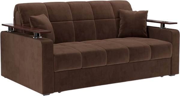 Изображение товара Диван Mebel-Ars Аккордеон Бакли ППУ 140x200 (велюр молочный шоколад НВ-178/13)