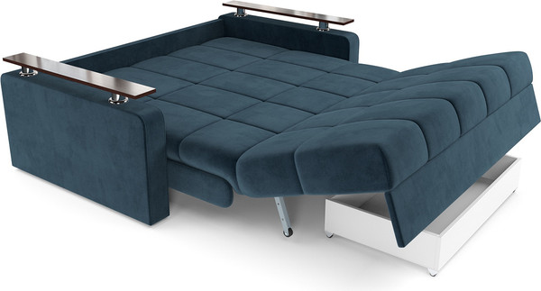 Изображение товара Диван Mebel-Ars Аккордеон Бакли ППУ 140x200 (темно-синий Luna 034)