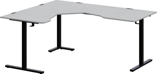 Изображение товара Компьютерный стол Millwood Турин угловой 150х180 (дуб белый Craft/черный)