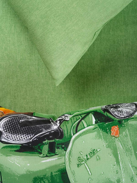 Изображение товара Комплект постельного белья Ночь нежна Чебурашка на мопеде 1.5сп / 500093-1+510333-18