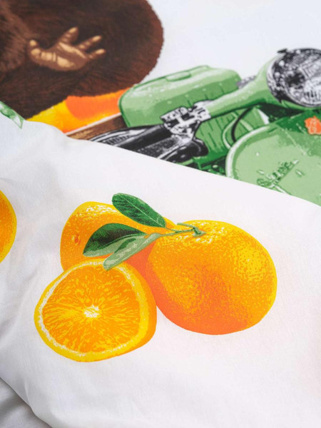 Изображение товара Комплект постельного белья Ночь нежна Чебурашка на мопеде 1.5сп / 500093-1+510333-18