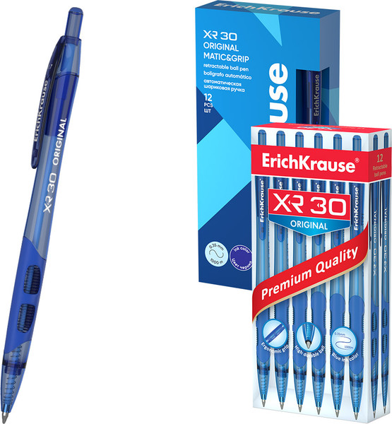 Изображение товара Набор шариковых ручек Erich Krause XR-30 Matic&Grip Original / 63126 (8шт, синий)