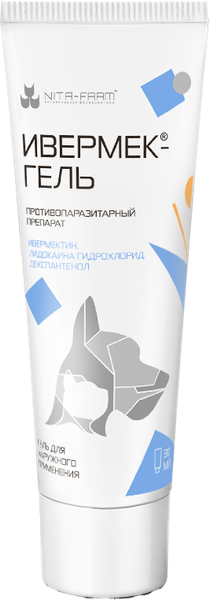 Изображение товара Мазь для лечения шерсти и кожи животных Nita-Farm Ивермек-гель (30мл)