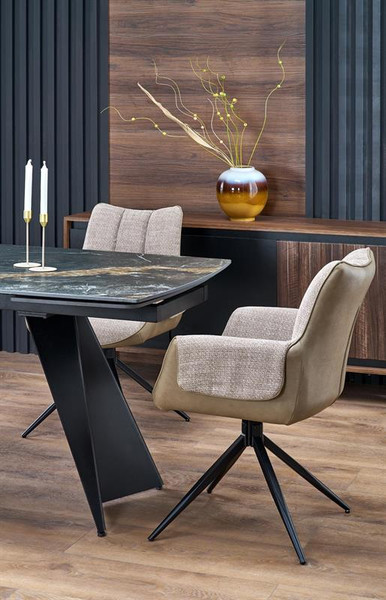 Изображение товара Обеденный стол Halmar Armani (черный мрамор/черный)