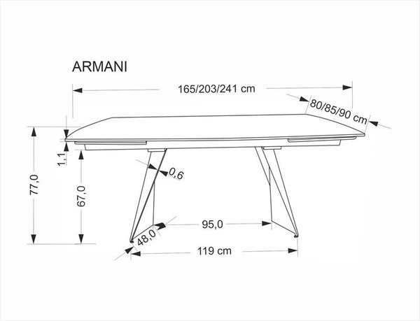 Изображение товара Обеденный стол Halmar Armani (черный мрамор/черный)