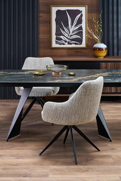 Изображение товара Обеденный стол Halmar Armani (черный мрамор/черный)