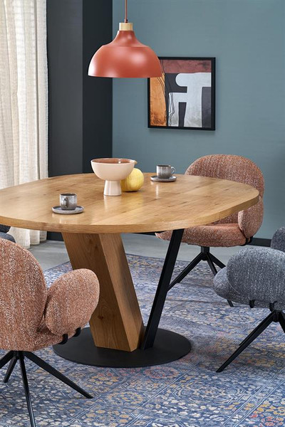 Изображение товара Обеденный стол Halmar Fanis Okragly (натуральный/черный)