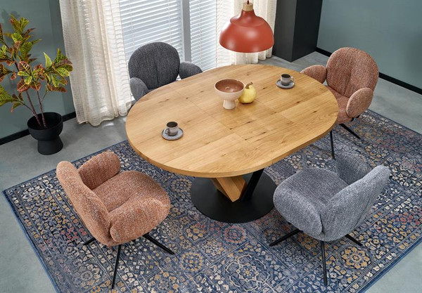 Изображение товара Обеденный стол Halmar Fanis Okragly (натуральный/черный)