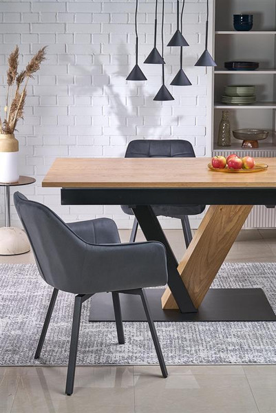 Изображение товара Обеденный стол Halmar Fanis (натуральный/черный)