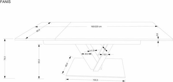 Изображение товара Обеденный стол Halmar Fanis (натуральный/черный)