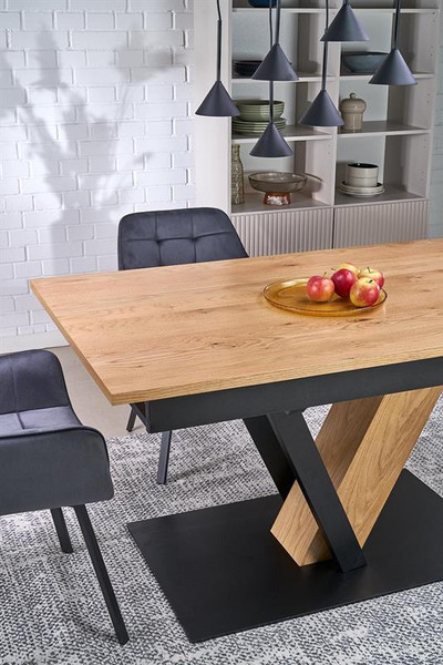 Изображение товара Обеденный стол Halmar Fanis (натуральный/черный)