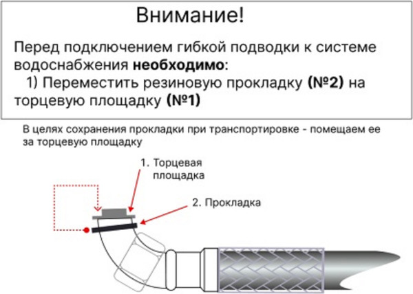 Изображение товара Гибкая подводка Центр Сантехники ГП002258