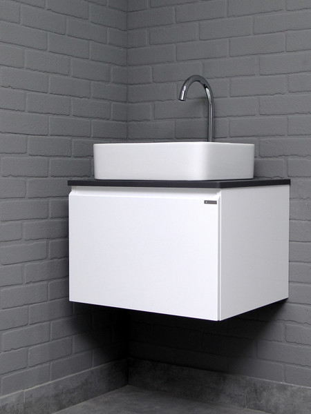 Изображение товара Тумба под умывальник Домино Joy 46 подвесная с двумя ящиками В2 / DS4304T (графит)