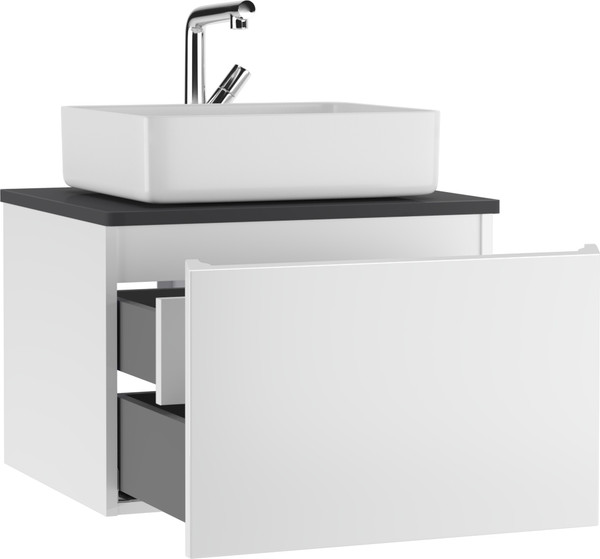 Изображение товара Тумба под умывальник Домино Joy 46 подвесная с двумя ящиками В2 / DS4304T (графит)