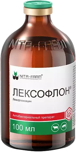 Изображение товара Раствор антибактериальный для животных Nita-Farm Лексофлон (100мл)