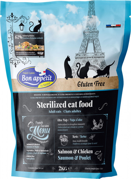 Изображение товара Сухой корм для кошек Bon Appetit Sterilized с курицей и лососем (2кг + АКЦИЯ Наполнитель Cat Step 6л)